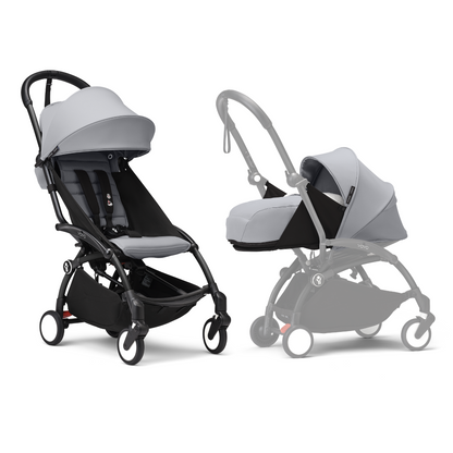 YOYO3 Full Stroller with Black Frame, 0+ Newborn and 6+ Color Pack