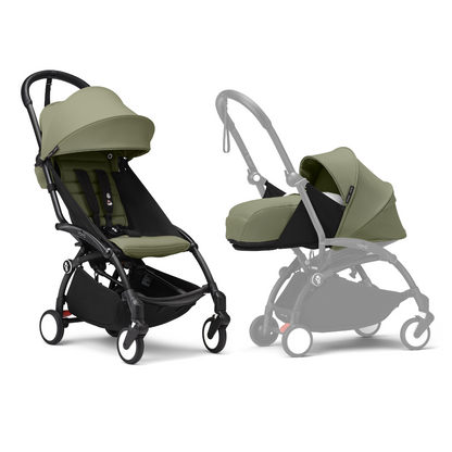 YOYO3 Full Stroller with Black Frame, 0+ Newborn and 6+ Color Pack