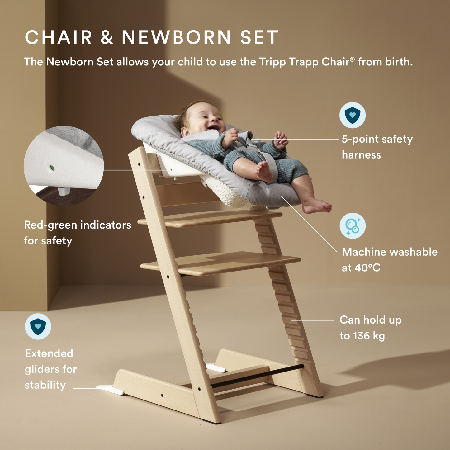 Tripp Trapp Chair with Newborn & Baby Set