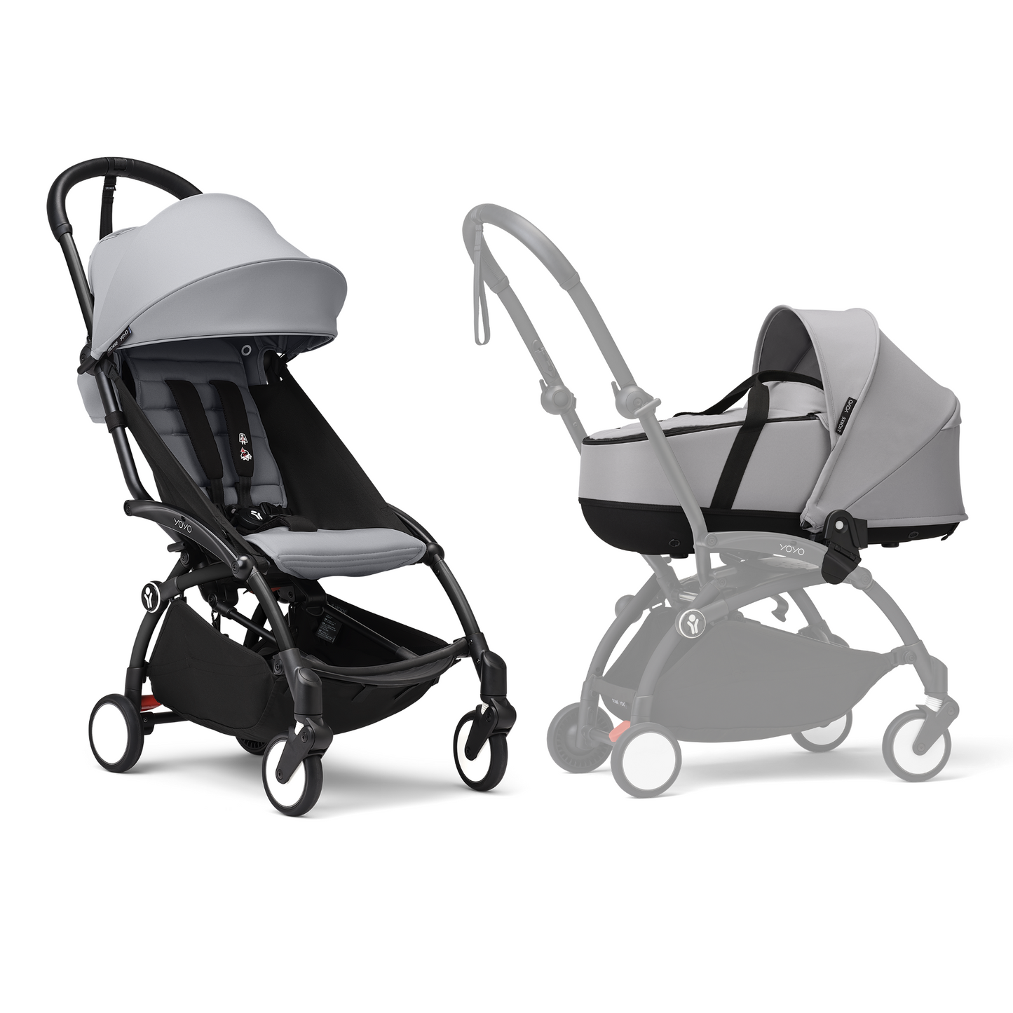 YOYO3 Full Stroller with Black Frame, Newborn Shell and 6+ Color Pack