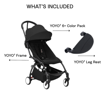YOYO Stroller - Black Frame with Color Pack & Leg Rest