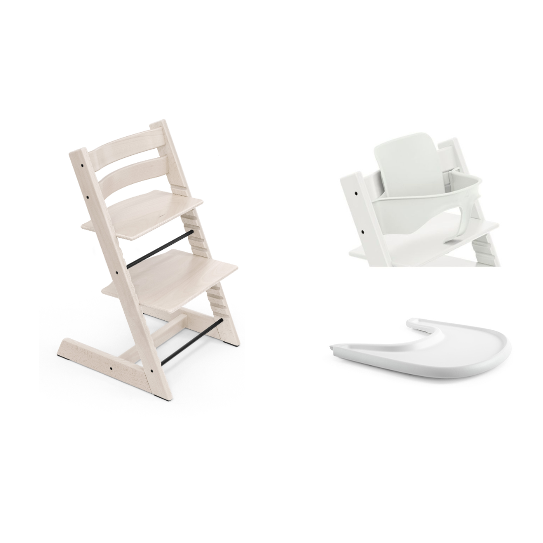 Tripp Trapp Chair, Baby Set & Tray Bundle