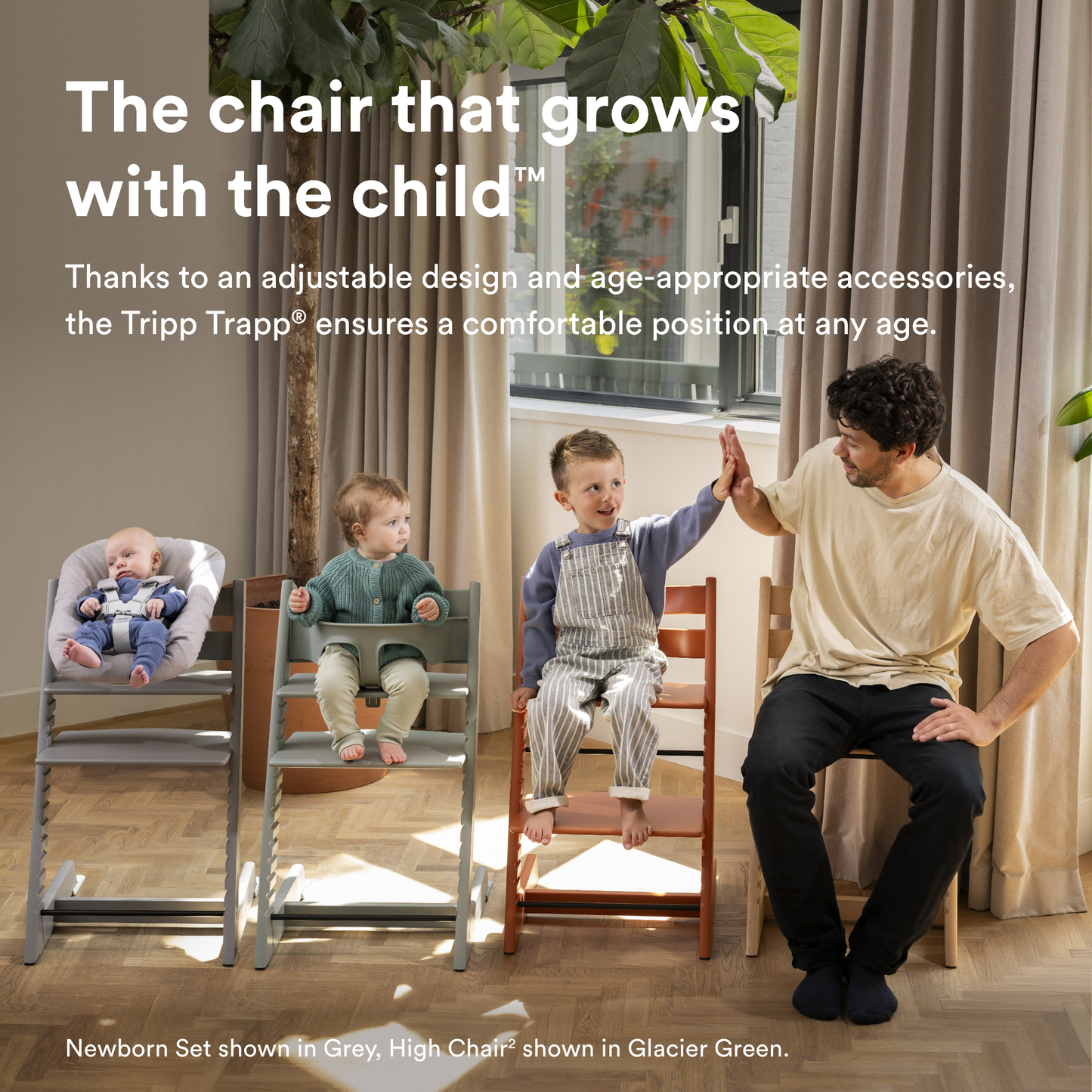 Tripp Trapp 3-in-1 High Chair Bundle with Baby & Newborn Set