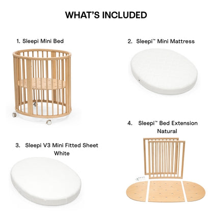 Sleepi Mini, Extension Kit, Mattress & Sheet Bundle