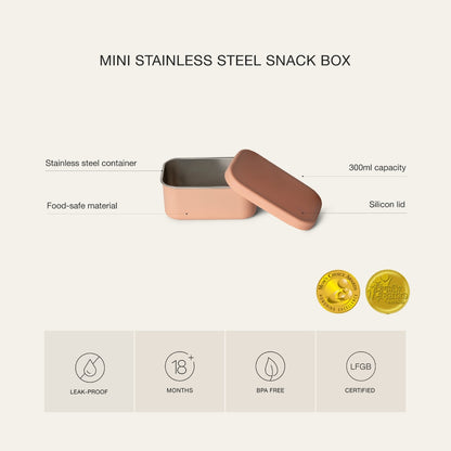 Mini Stainless Steel Snackbox Blush Pink