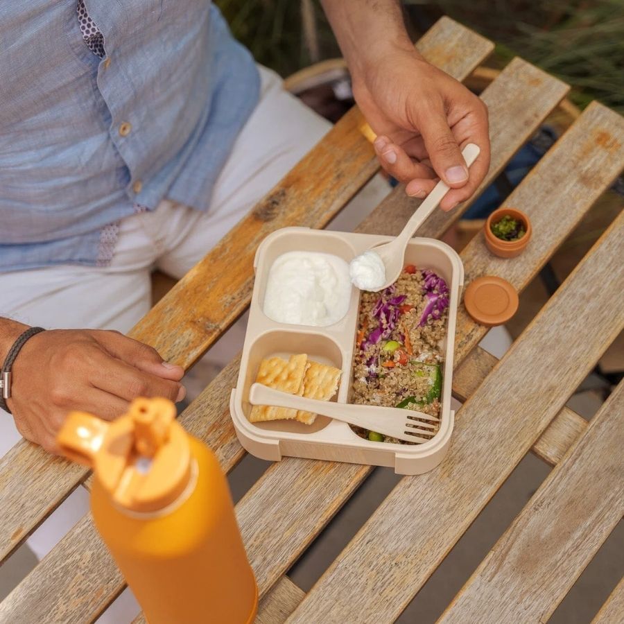 Lunchbox with Fork and Spoon - Portable Insulated Bento Box for School Work Travel