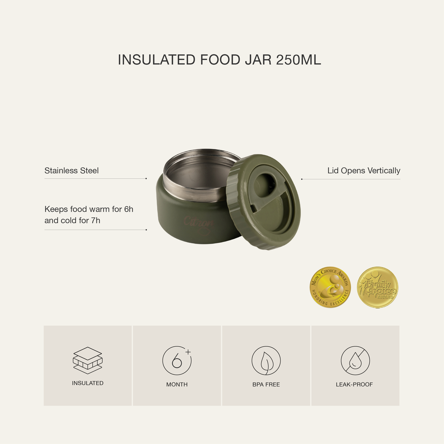 Stainless Steel Food Jar 250 ml