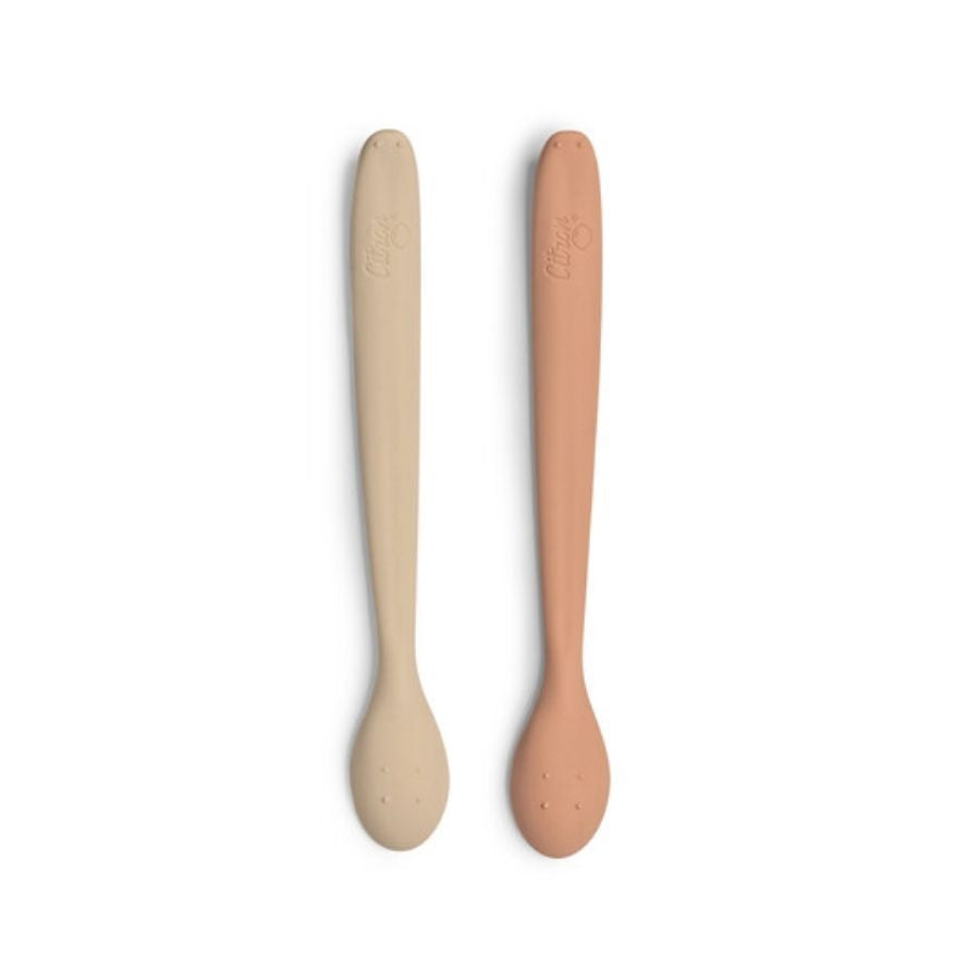 Citron Silicone Feeding Spoon Set of 2 — Includes Long and Short Styles