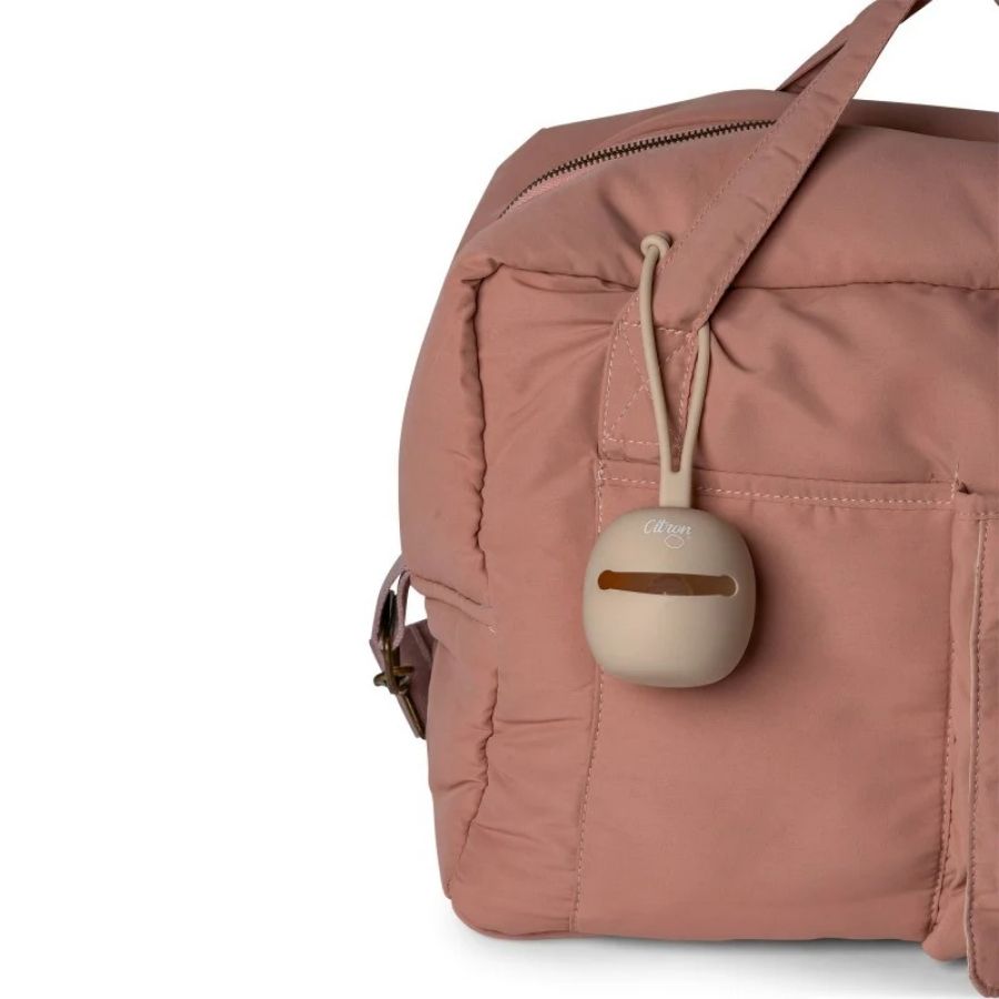 Citron Silicone Pacifier Holder with Clip and Adjustable Strap for Baby Pacifiers