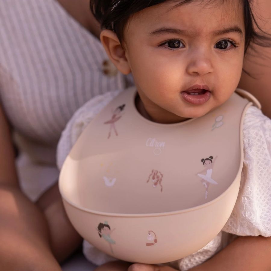 Citron Silicone Bib for Babies and Toddlers, Waterproof Easy-Clean Mealtime Bib