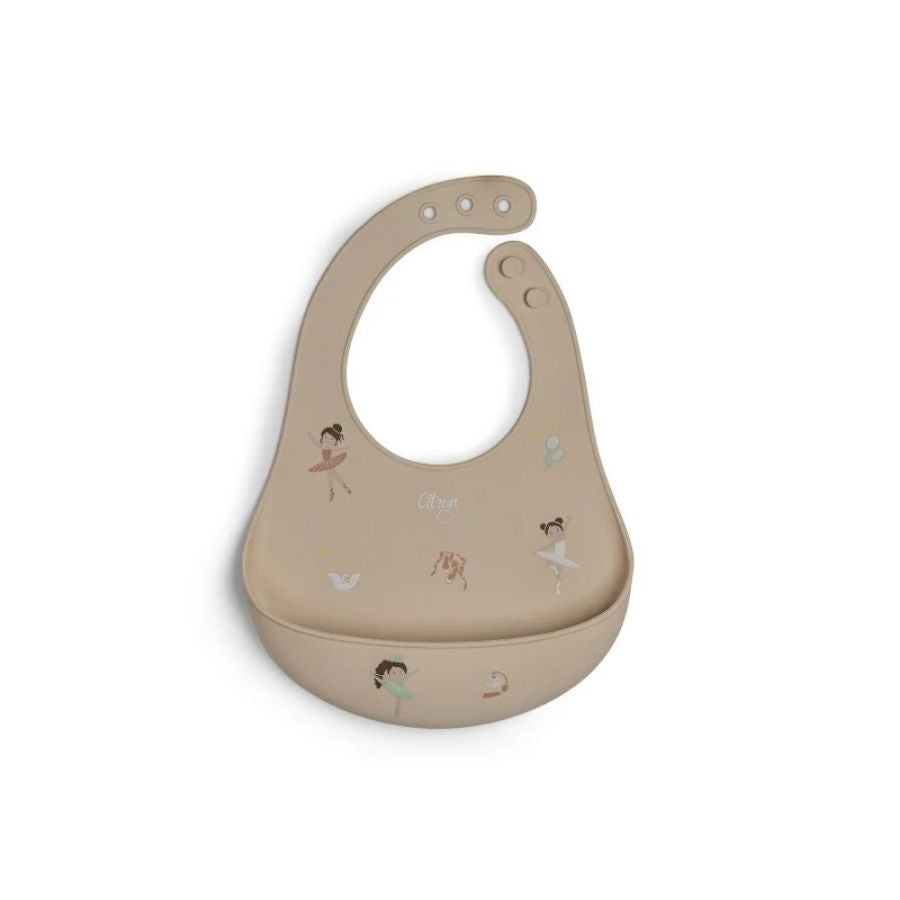 Citron Silicone Bib for Babies and Toddlers, Waterproof Easy-Clean Mealtime Bib