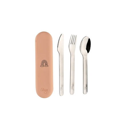 Citron PLA Tableware and Cutlery Set with Case - Sustainable Reusable Kids Dinnerware