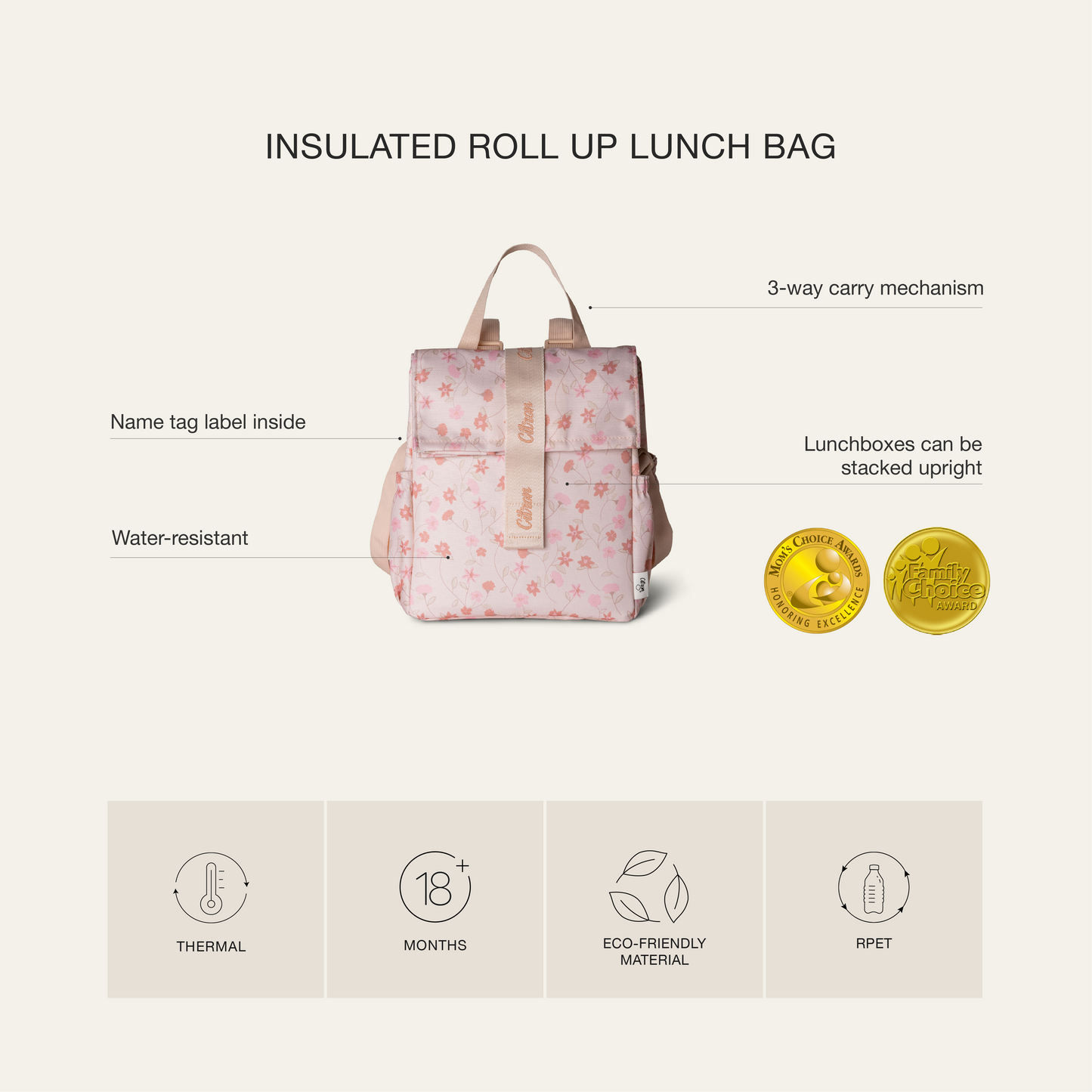 Insulated Rollup Lunchbag | Kids Lunch Bags for School`