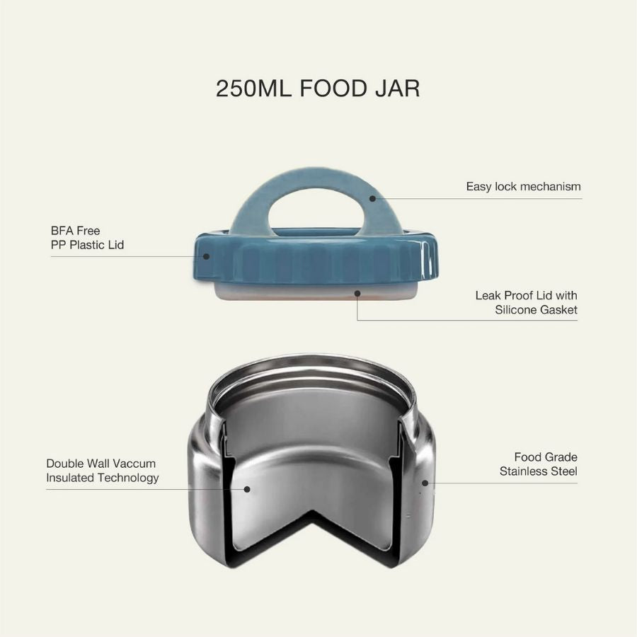Stainless Steel Food Jar Durable Leakproof Insulated Portable Meal Container