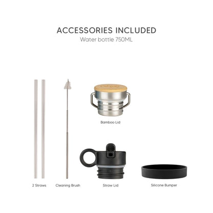 Stainless Steel Insulated Water Bottle and Food Jar — Leakproof Portable Vacuum