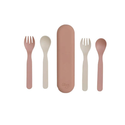 Citron PLA Cutlery Set of 2 and Case Sustainable Tableware for On-the-Go