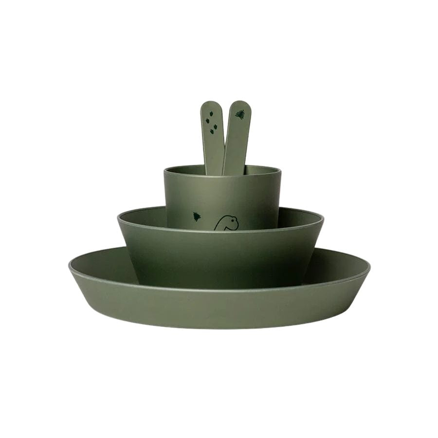 Citron PLA Tableware and Cutlery Set with Case - Sustainable Reusable Kids Dinnerware