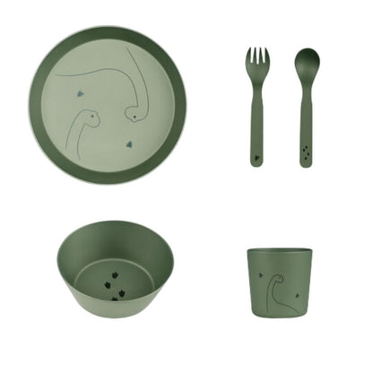 Citron PLA Tableware and Cutlery Set with Case - Sustainable Reusable Kids Dinnerware