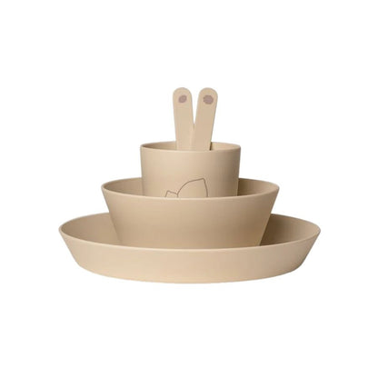 Citron PLA Tableware and Cutlery Set with Case - Sustainable Reusable Kids Dinnerware