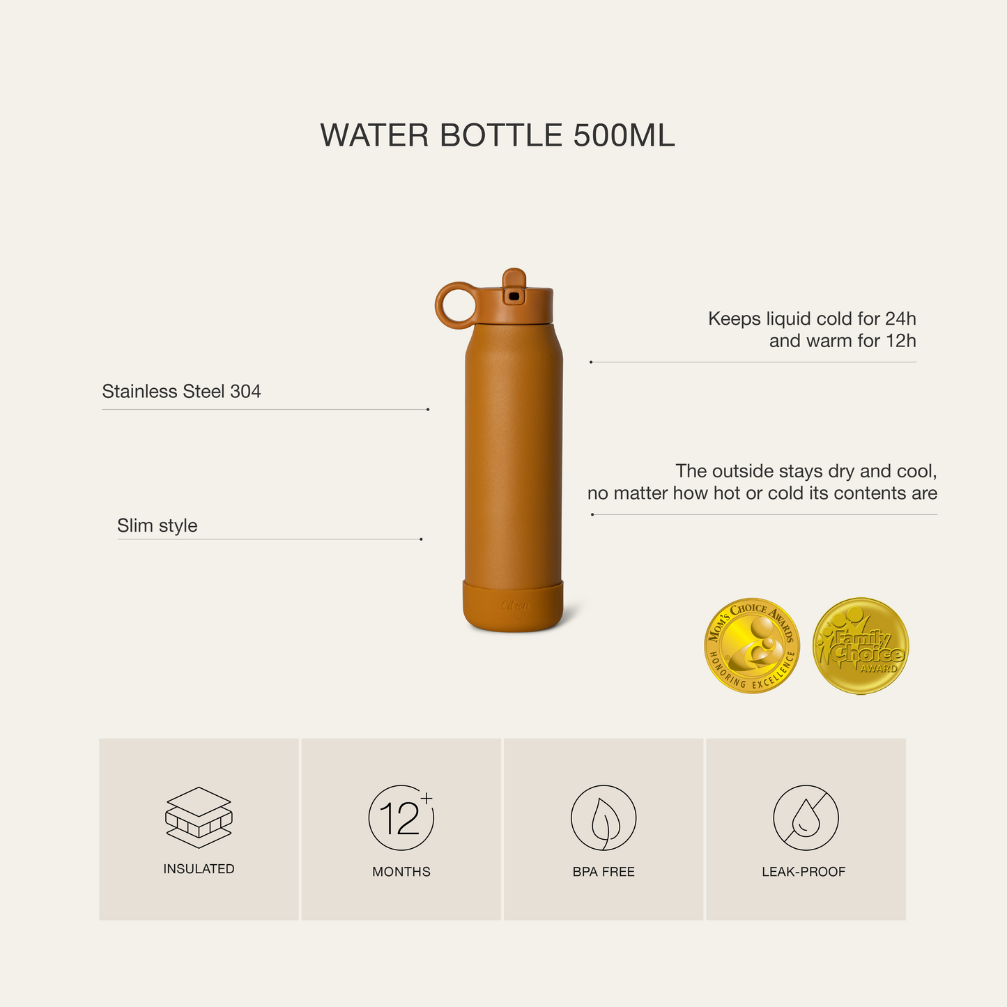 Stainless Steel Water Bottle 250 ml