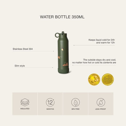 Stainless Steel Insulated Water Bottle and Food Jar — Leakproof Portable Vacuum