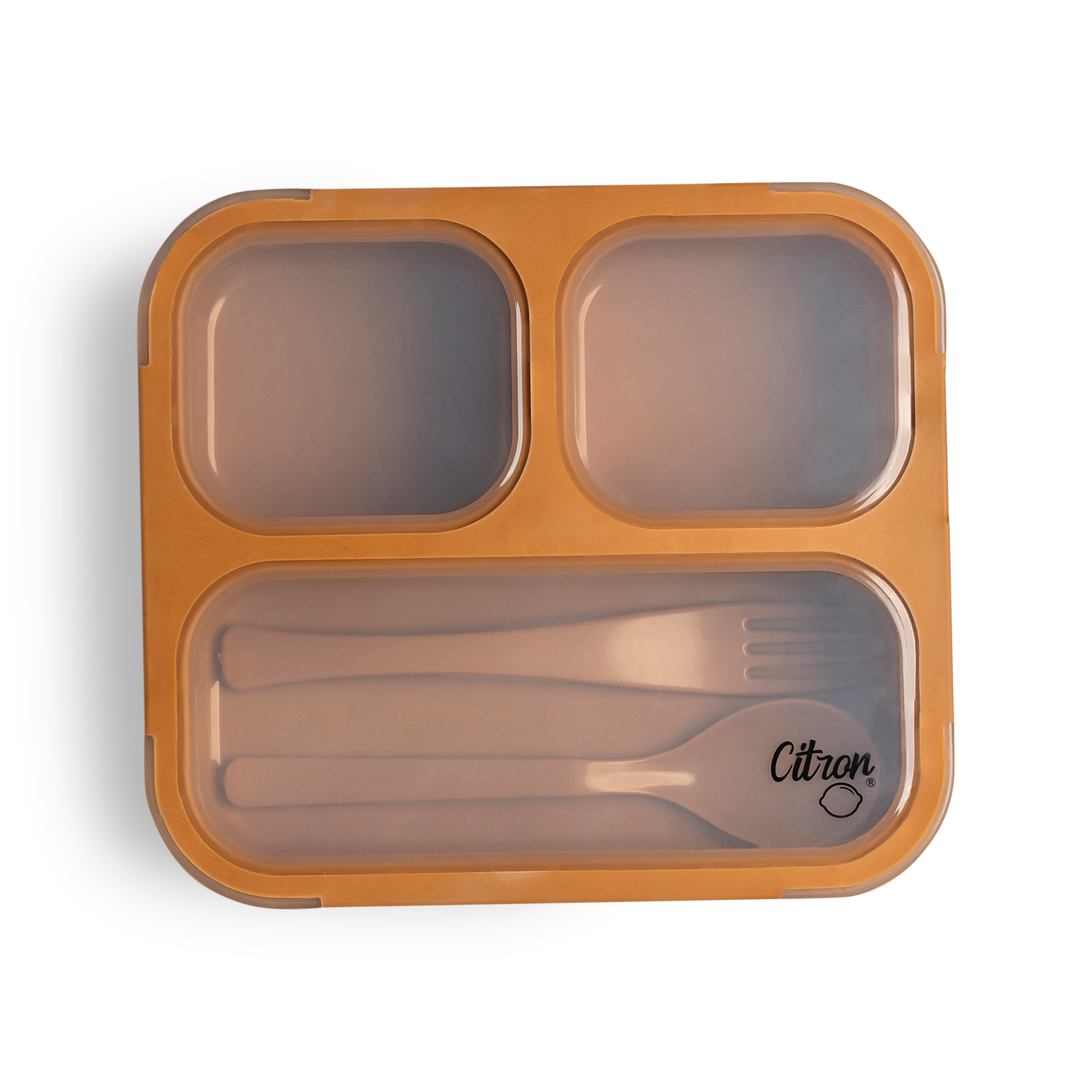 Lunchbox With Fork And Spoon Caramel