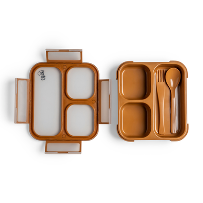 Lunchbox With Fork And Spoon Caramel