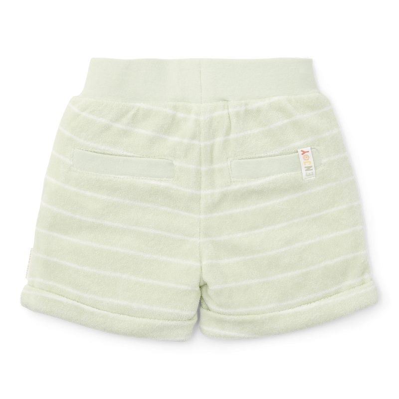 شورت تيري كلوث - مخطط باللون الأخضر الزراعي