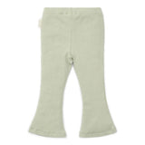 Flared Ribbed Trousers - Grass Green