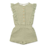 Muslin Broderie Jumpsuit - Grass Green