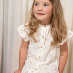 Muslin Short Sleeve Dress - White Meadows