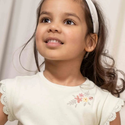 طقم عقال رأس مكون من قطعتين - أبيض ميدوز / زهري زهري