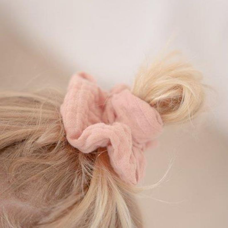 3 Pack Scrunchies - White Meadows / Sunshine Checks / Flower Pink