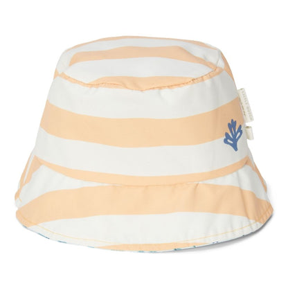 Reversible Sun Hat Honey Stripes / Ocean Dreams Blue