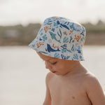 Reversible Sun Hat Honey Stripes / Ocean Dreams Blue
