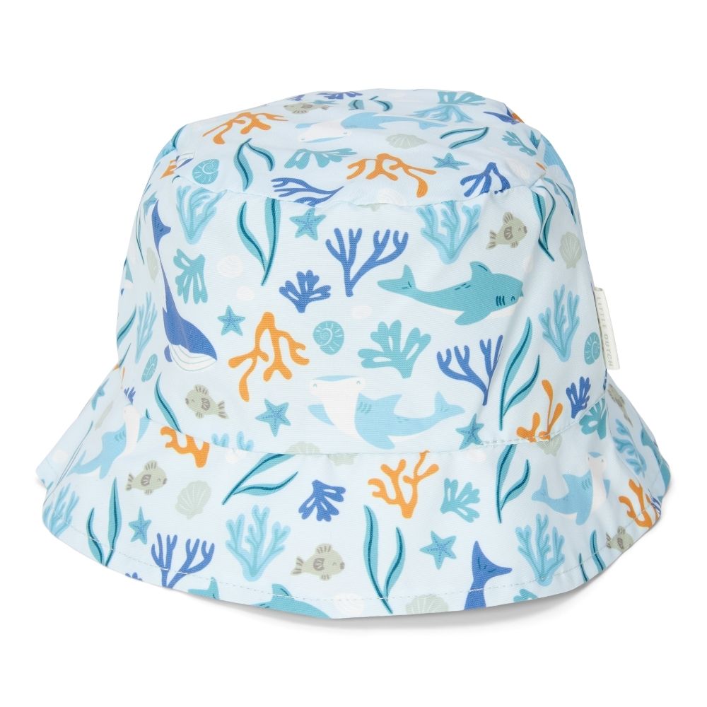 Reversible Sun Hat Honey Stripes / Ocean Dreams Blue