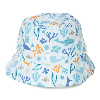 Reversible Sun Hat Honey Stripes / Ocean Dreams Blue