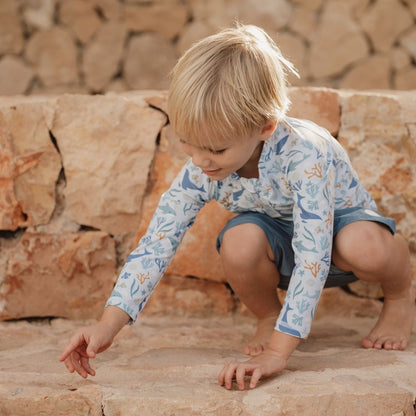 تي شيرت سباحة بأكمام طويلة وأحلام المحيط باللون الأزرق