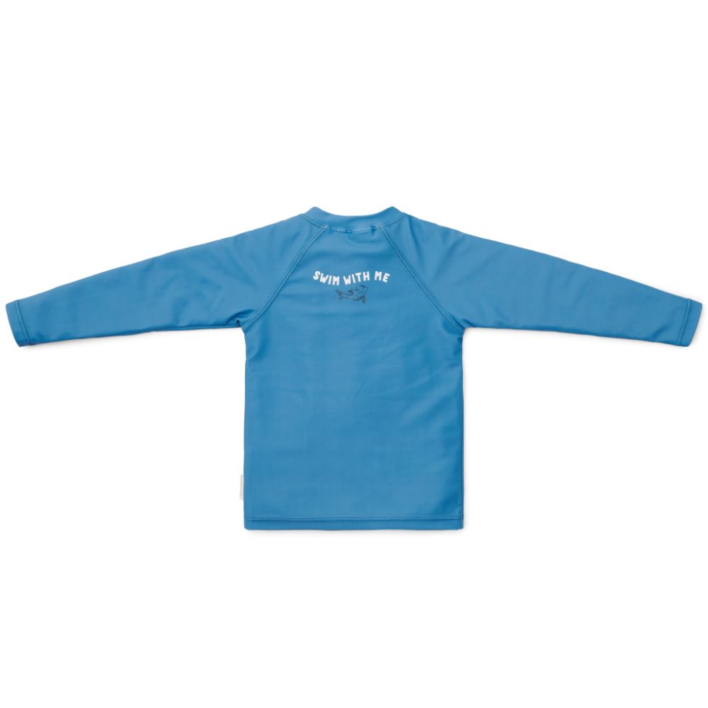 تيشيرت سباحة بأكمام طويلة بطبعة حوت أزرق