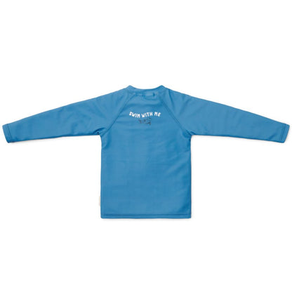 تيشيرت سباحة بأكمام طويلة بطبعة حوت أزرق