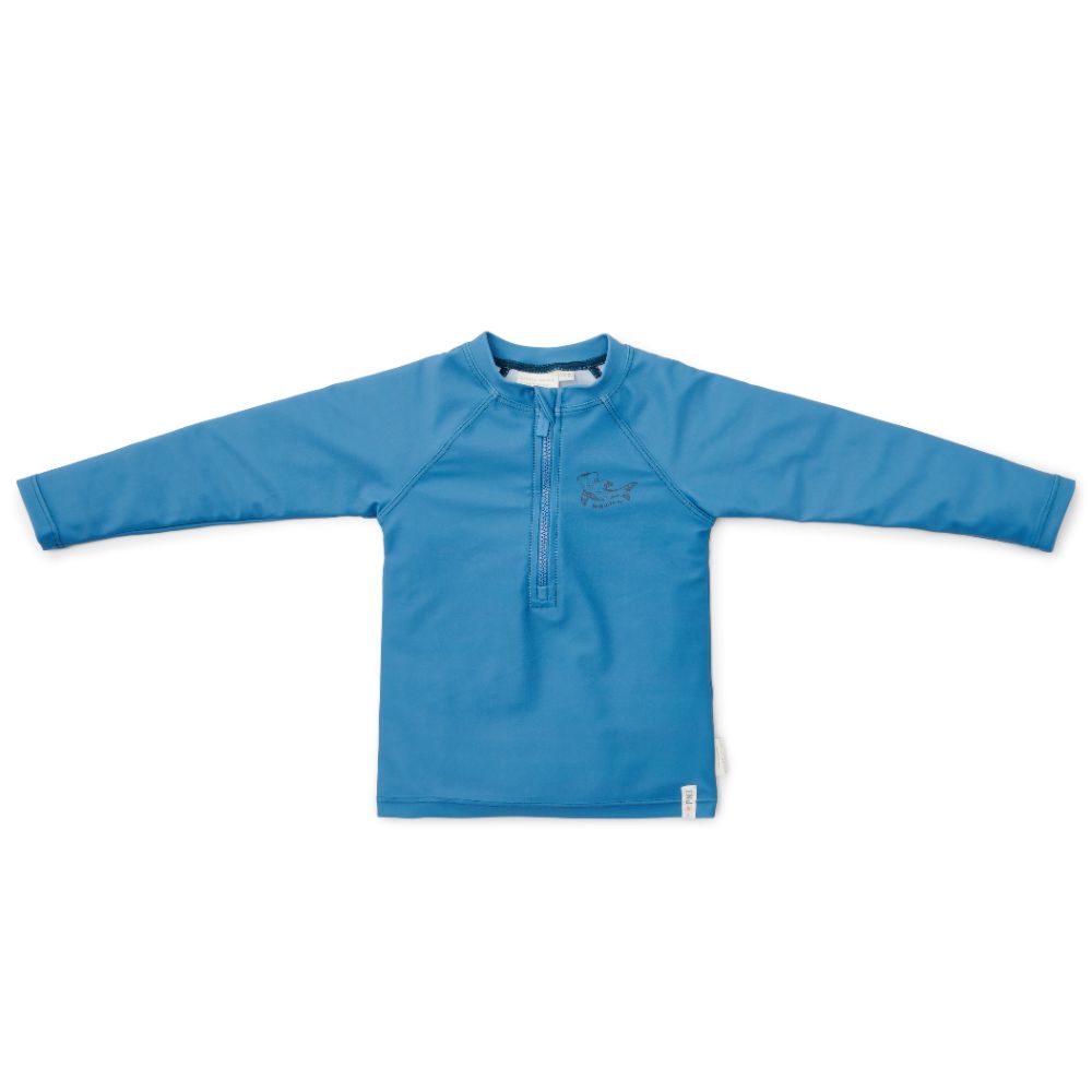 تيشيرت سباحة بأكمام طويلة بطبعة حوت أزرق