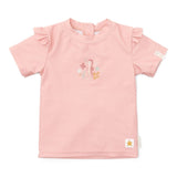 Swim T-shirt Short Sleeves Ruffles Seahorse Pink