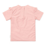 Swim T-shirt Short Sleeves Ruffles Seahorse Pink