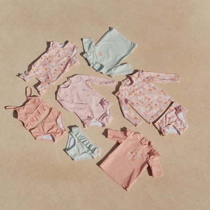 تي شيرت سباحة بأكمام طويلة وكشكشة أوشن دريمز وردي