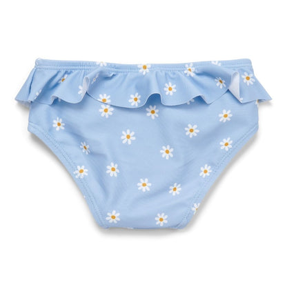 Swim Bikini Pant Ruffles Blue Daisies