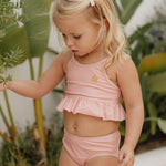 Bikini Swimsuit Set Ruffles Starfish Pink