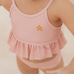 Bikini Swimsuit Set Ruffles Starfish Pink