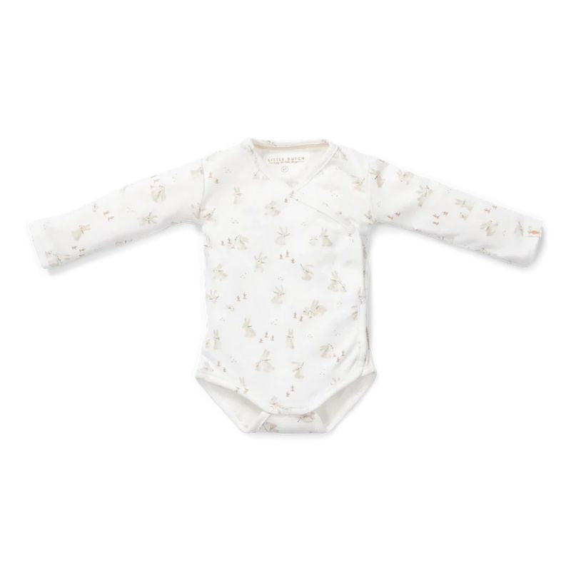 Little Dutch | Long Sleeve Wrap Bodysuit - Baby Bunny | Sweet Pea