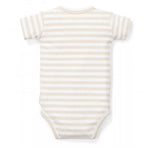 Short Sleeve Bodysuit - Stripe Sand / White