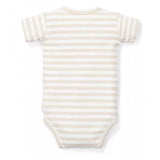 Short Sleeve Bodysuit - Stripe Sand / White